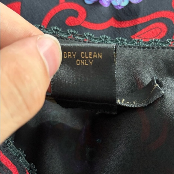 Nicole miller vintage Y2K 90s boho artsy floral sheer Embellished skirt sz 0 25 - Picture 14 of 16